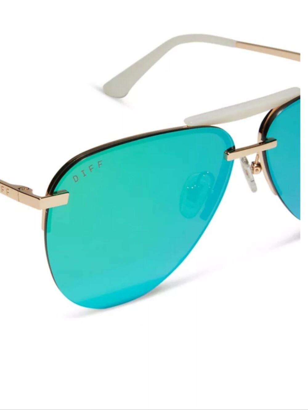 NIB! DIFF Eyewear, Tahoe, Brushed Gold Dew Drop Mirror Polarized, MSRP $134 - Picture 4 of 9